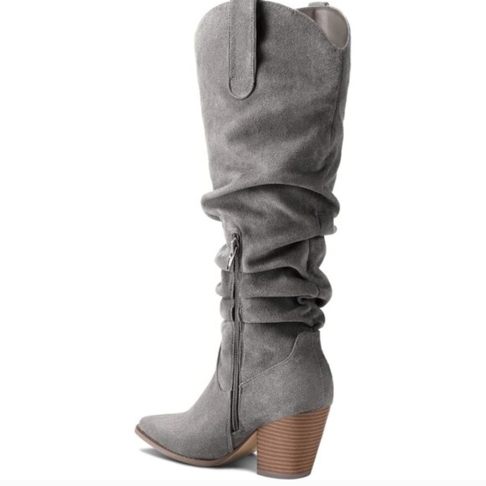 NWT MySoft Knee High Slouchy Boots Western Gray - Picture 2 of 4